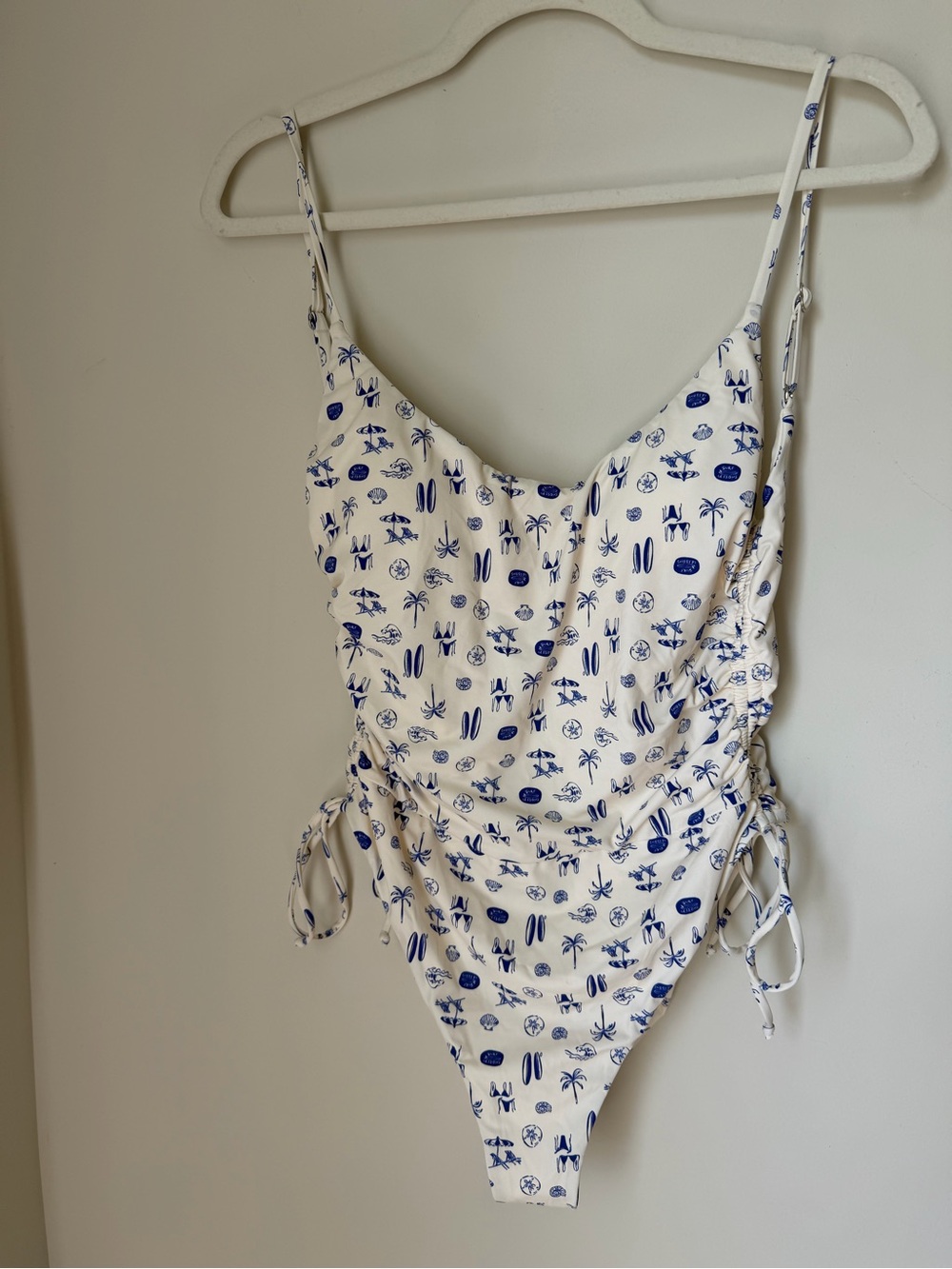 Dippin Daisys white blue surf summer one piece swim suit